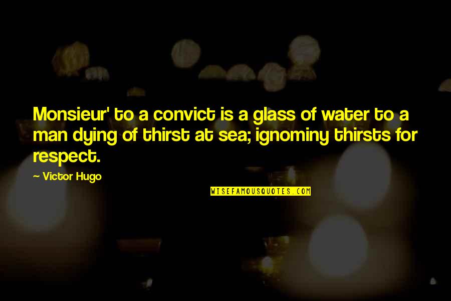 Man Of Respect Quotes By Victor Hugo: Monsieur' to a convict is a glass of