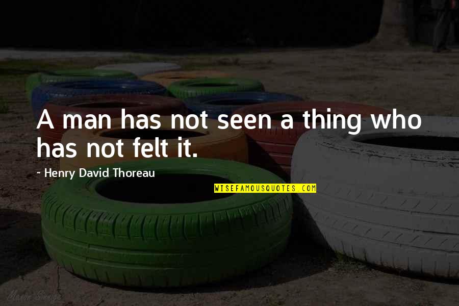 Man Playing Games Quotes By Henry David Thoreau: A man has not seen a thing who