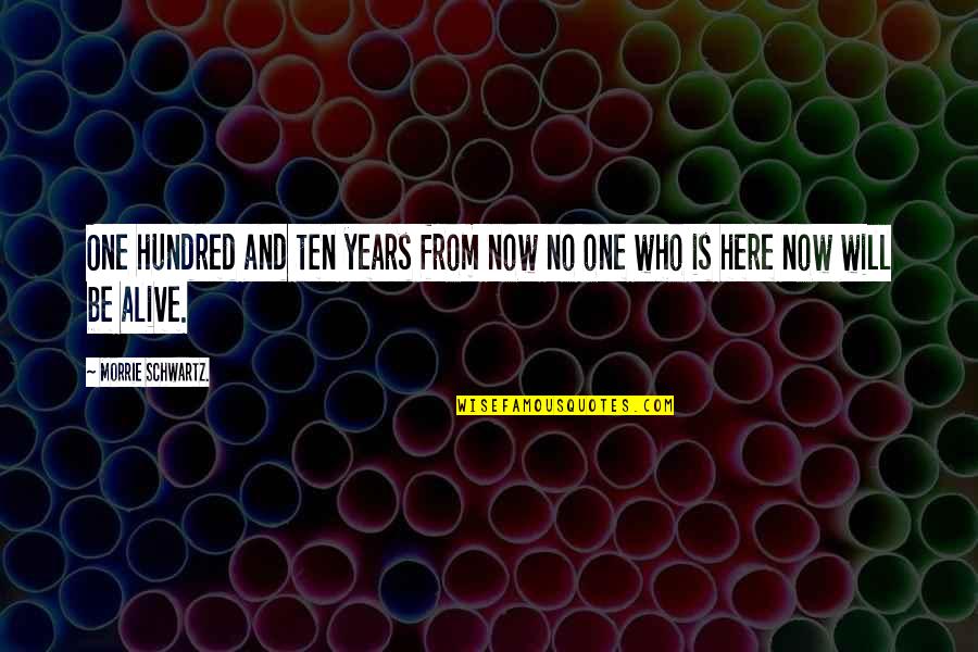 Man Speech Closing Quotes By Morrie Schwartz.: One hundred and ten years from now no
