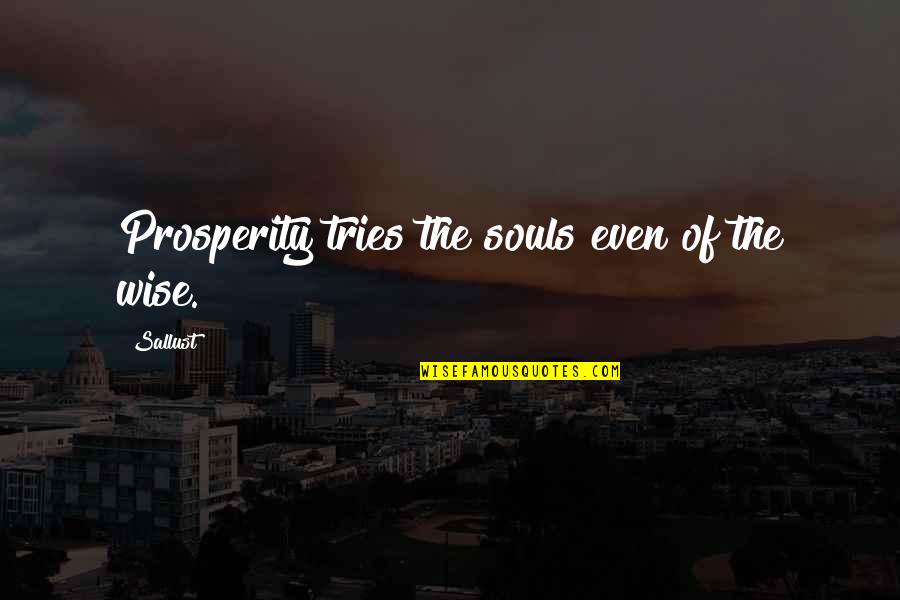 Man Wedding Toasts Quotes By Sallust: Prosperity tries the souls even of the wise.