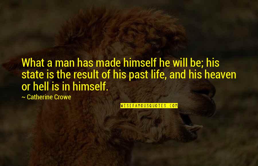 Man Will Be Man Quotes By Catherine Crowe: What a man has made himself he will