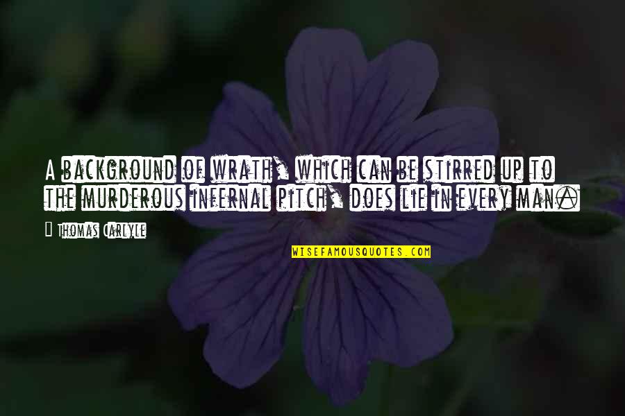 Manabe Kun Quotes By Thomas Carlyle: A background of wrath, which can be stirred Manabe Kun Quotes By Thomas Carlyle: A background of wrath, which can be stirred