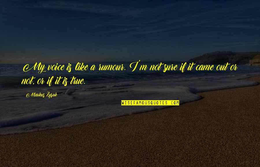 Manacapuru Quotes By Markus Zusak: My voice is like a rumour. I'm not