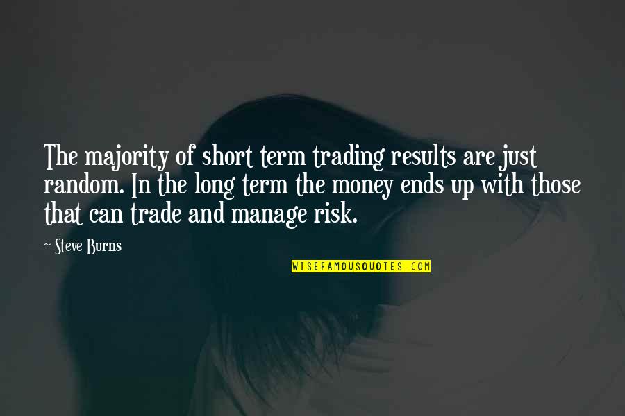 Manage Money Quotes By Steve Burns: The majority of short term trading results are