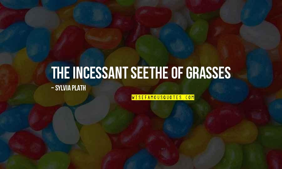 Management Guru Quotes By Sylvia Plath: the incessant seethe of grasses