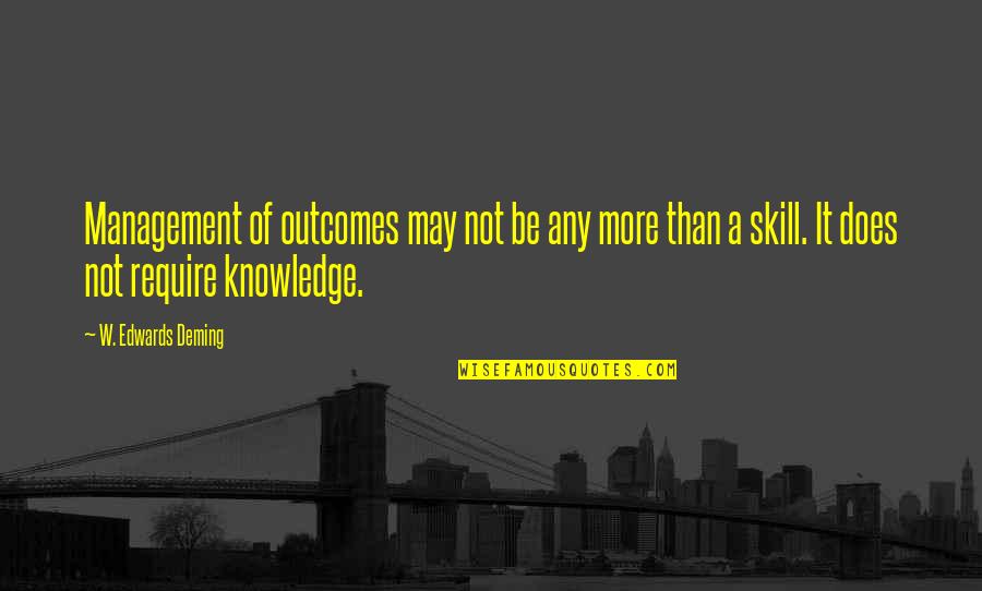Management Skill Quotes By W. Edwards Deming: Management of outcomes may not be any more Management Skill Quotes By W. Edwards Deming: Management of outcomes may not be any more