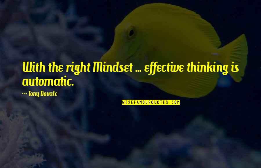 Managemnt Quotes By Tony Dovale: With the right Mindset ... effective thinking is