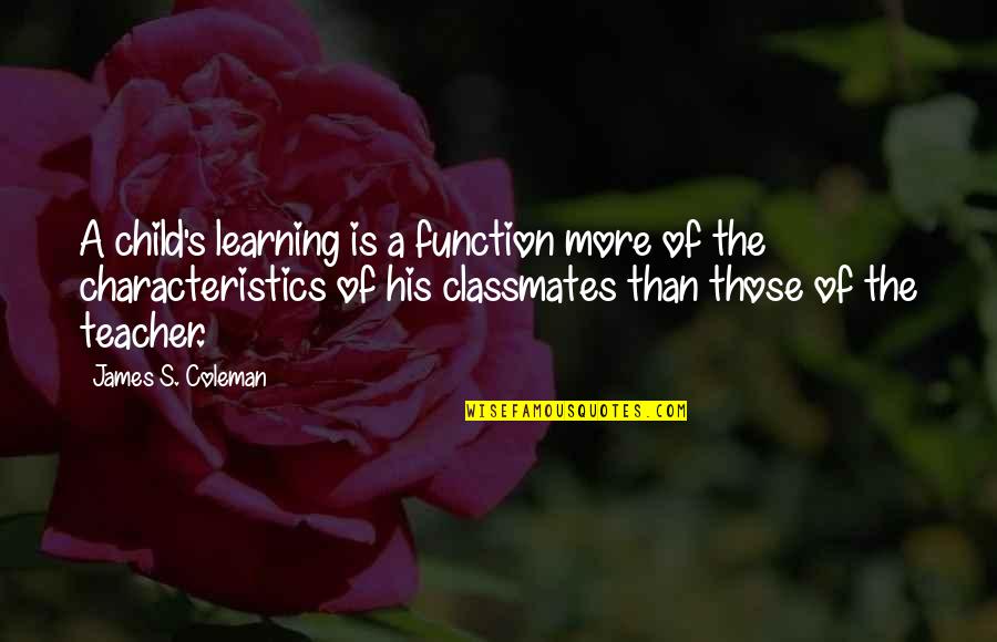 Manager Motivational Quotes By James S. Coleman: A child's learning is a function more of Manager Motivational Quotes By James S. Coleman: A child's learning is a function more of