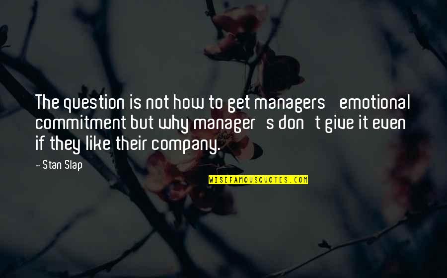 Manager Versus Leadership Quotes By Stan Slap: The question is not how to get managers'