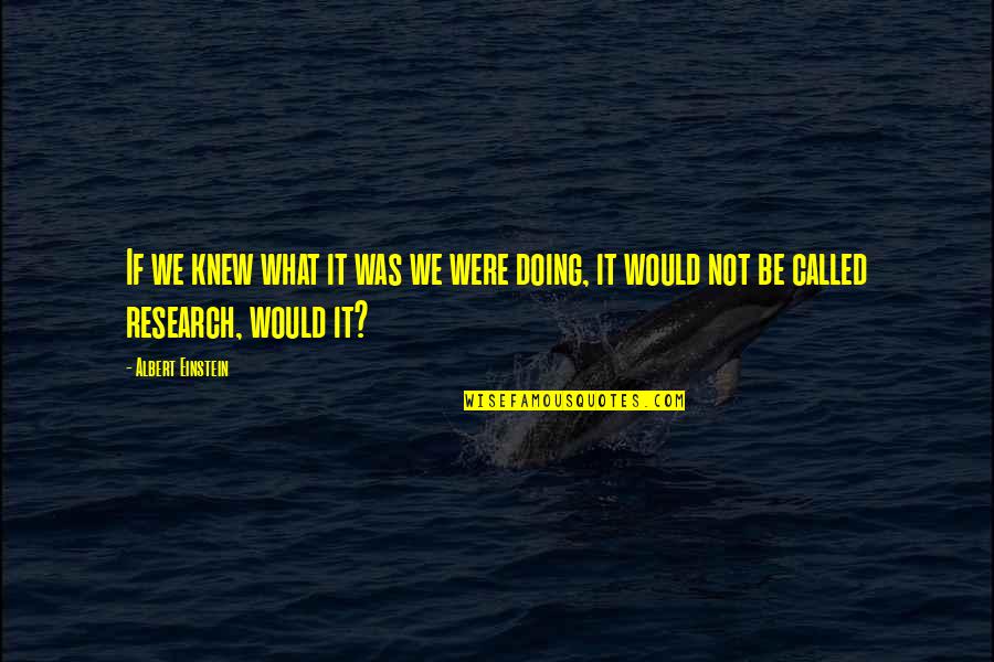 Manantial De Vida Quotes By Albert Einstein: If we knew what it was we were