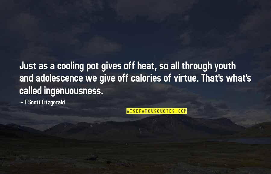 Manavai Quotes By F Scott Fitzgerald: Just as a cooling pot gives off heat,