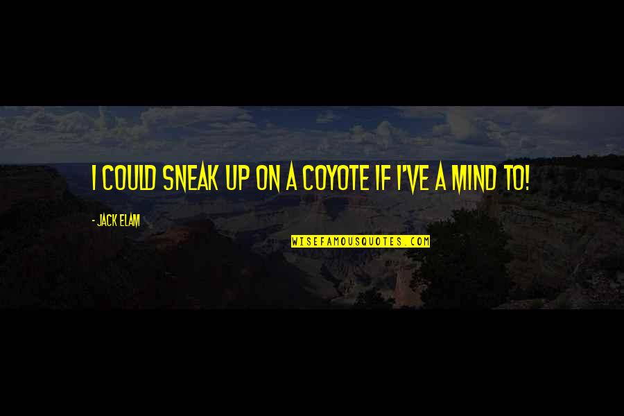 Mancharse Quotes By Jack Elam: I could sneak up on a coyote if Mancharse Quotes By Jack Elam: I could sneak up on a coyote if