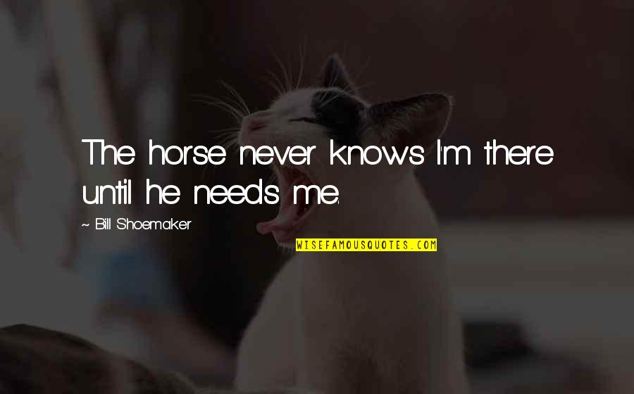 Mandanes Quotes By Bill Shoemaker: The horse never knows I'm there until he