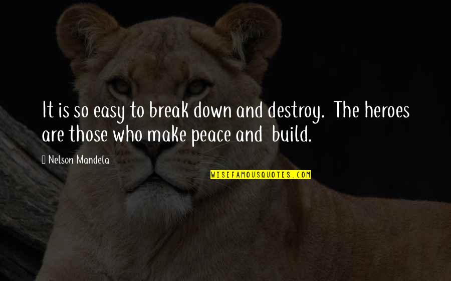 Mandela Nelson Quotes By Nelson Mandela: It is so easy to break down and