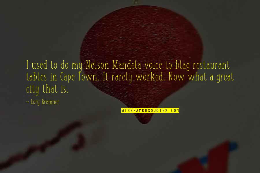 Mandela Nelson Quotes By Rory Bremner: I used to do my Nelson Mandela voice