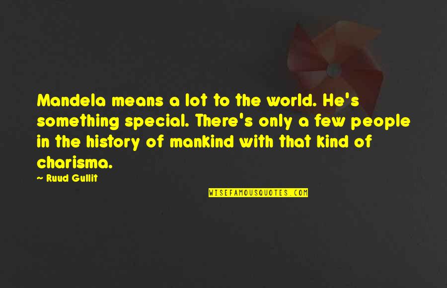 Mandela's Quotes By Ruud Gullit: Mandela means a lot to the world. He's