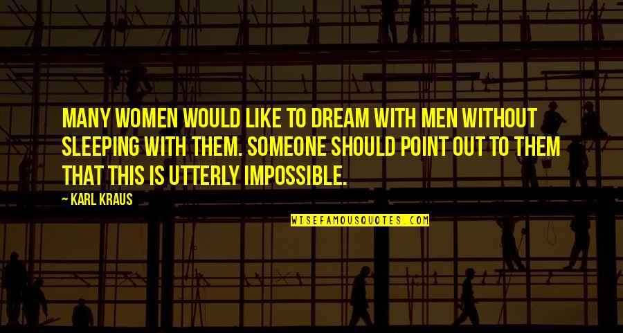 Mandenge Quotes By Karl Kraus: Many women would like to dream with men Mandenge Quotes By Karl Kraus: Many women would like to dream with men