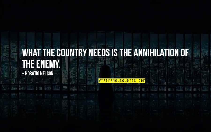 Manderlay House Quotes By Horatio Nelson: What the country needs is the annihilation of Manderlay House Quotes By Horatio Nelson: What the country needs is the annihilation of