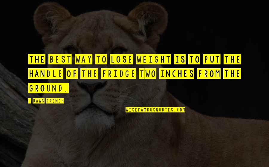 Mandibles Book Quotes By Dawn French: The best way to lose weight is to