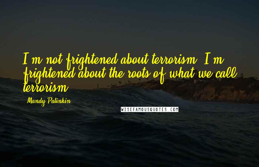 Mandy Patinkin quotes: I'm not frightened about terrorism. I'm frightened about the roots of what we call terrorism.