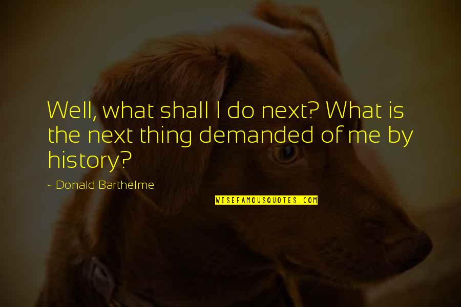 Mandy Pepperidge Quotes By Donald Barthelme: Well, what shall I do next? What is