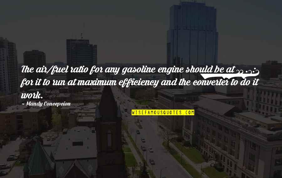 Mandy Quotes By Mandy Concepcion: The air/fuel ratio for any gasoline engine should