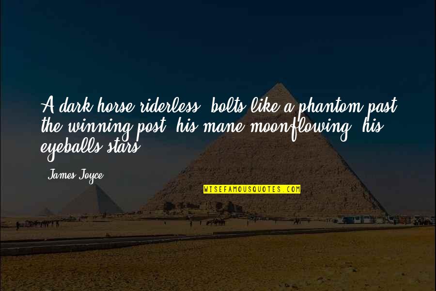 Mane Quotes By James Joyce: A dark horse riderless, bolts like a phantom