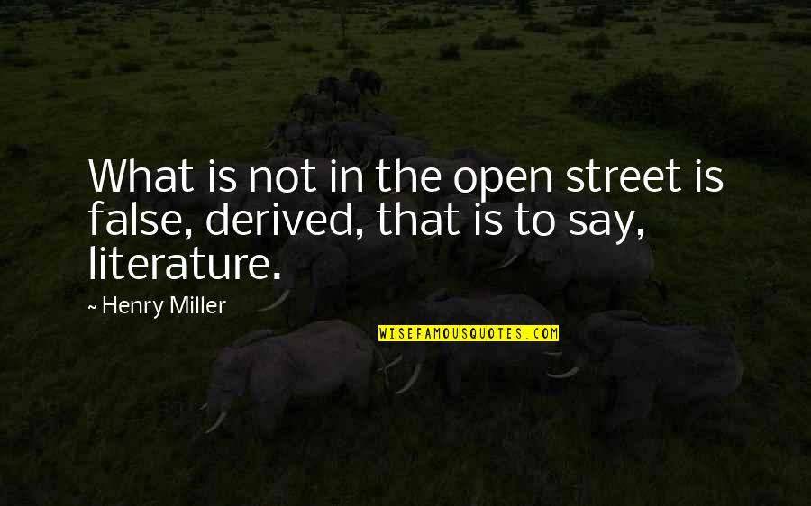 Manesis Poros Quotes By Henry Miller: What is not in the open street is