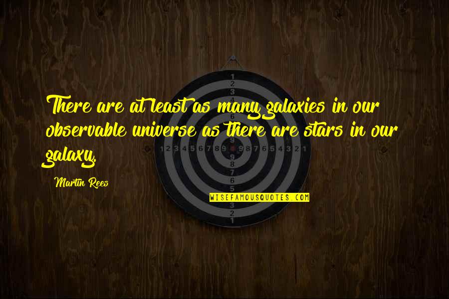Maneuvers Synonym Quotes By Martin Rees: There are at least as many galaxies in