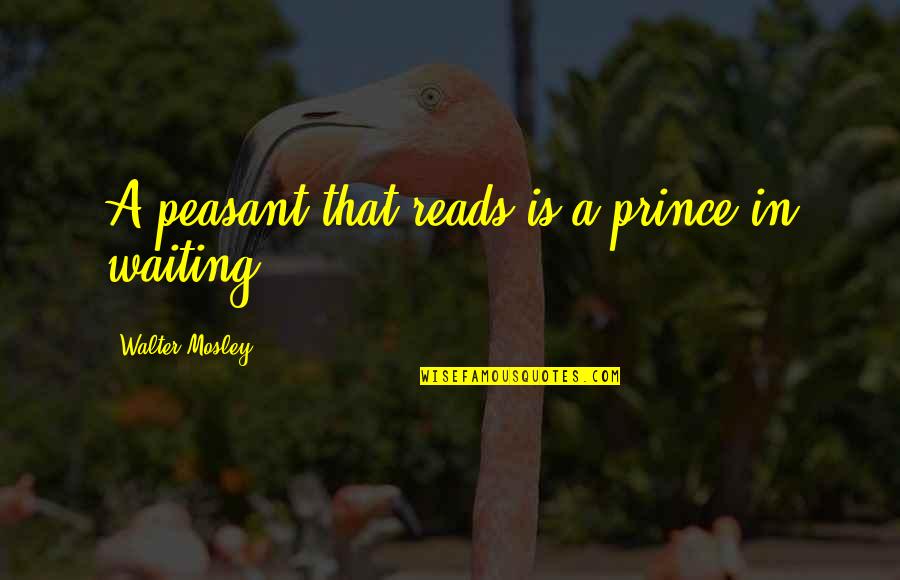 Manfred Rommel Quotes By Walter Mosley: A peasant that reads is a prince in Manfred Rommel Quotes By Walter Mosley: A peasant that reads is a prince in