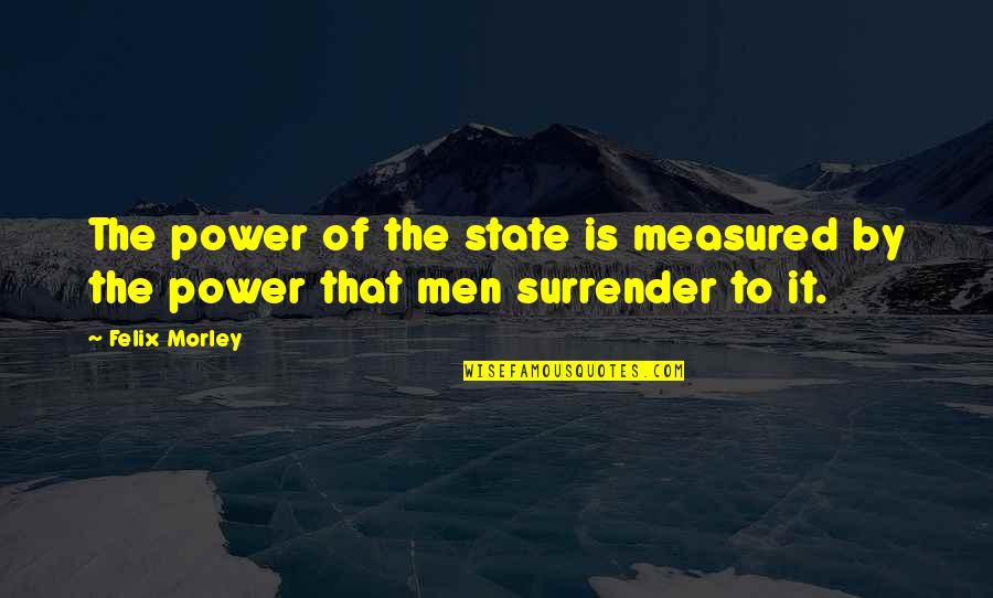 Manfred Sarawak Quotes By Felix Morley: The power of the state is measured by