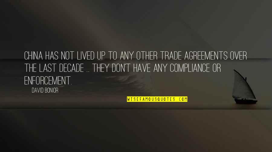 Manhar Patel Quotes By David Bonior: China has not lived up to any other Manhar Patel Quotes By David Bonior: China has not lived up to any other