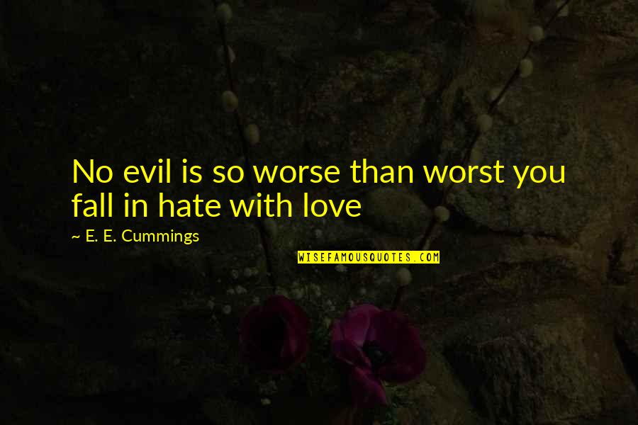 Manhole Steps Quotes By E. E. Cummings: No evil is so worse than worst you Manhole Steps Quotes By E. E. Cummings: No evil is so worse than worst you