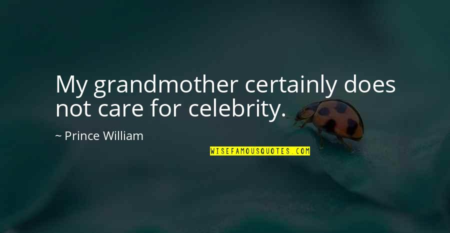 Manifest Happiness Quotes By Prince William: My grandmother certainly does not care for celebrity.