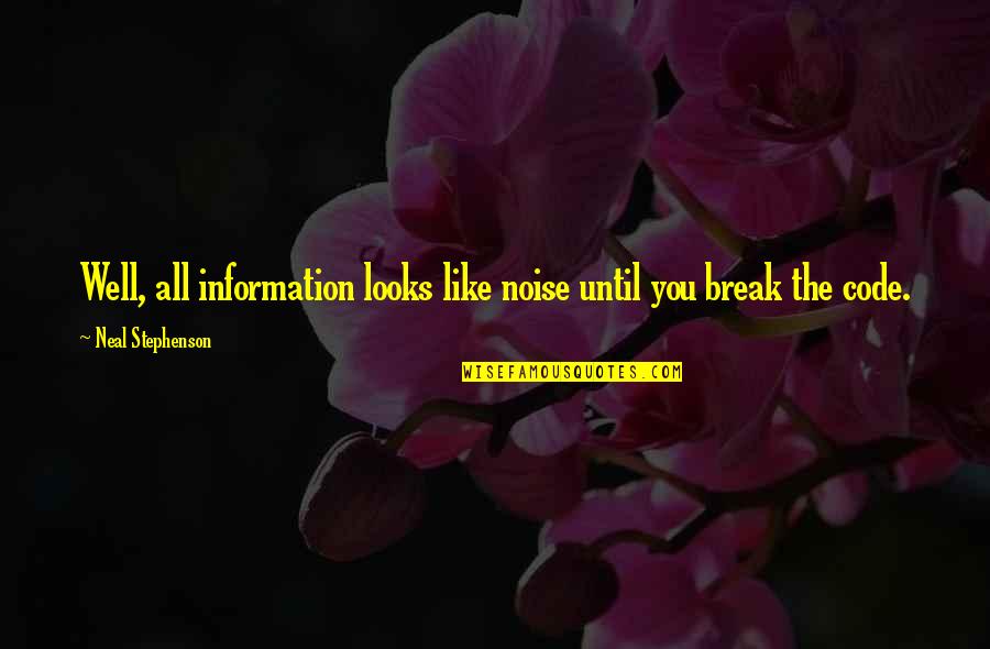 Manifestation Of Your Vision Quotes By Neal Stephenson: Well, all information looks like noise until you Manifestation Of Your Vision Quotes By Neal Stephenson: Well, all information looks like noise until you