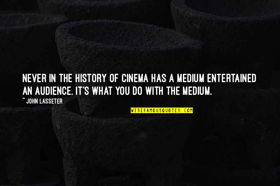 Manifester Brand Quotes By John Lasseter: Never in the history of cinema has a Manifester Brand Quotes By John Lasseter: Never in the history of cinema has a