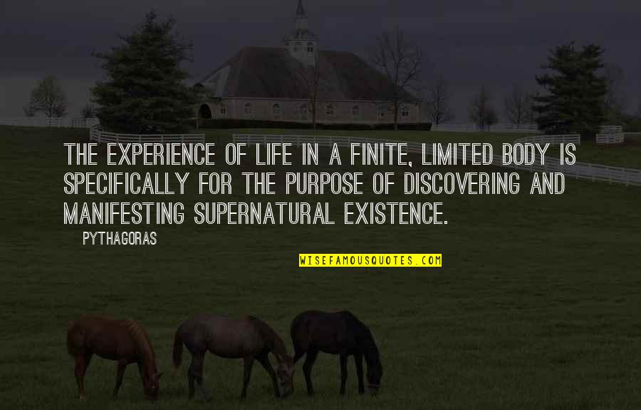 Manifesting Life Quotes By Pythagoras: The experience of life in a finite, limited