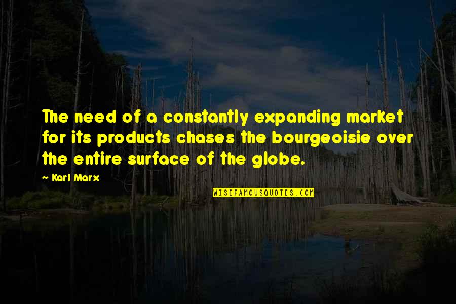 Manifesto Quotes By Karl Marx: The need of a constantly expanding market for