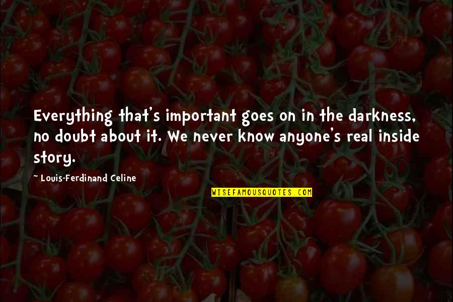 Manimaran Govindarasu Quotes By Louis-Ferdinand Celine: Everything that's important goes on in the darkness, Manimaran Govindarasu Quotes By Louis-Ferdinand Celine: Everything that's important goes on in the darkness,