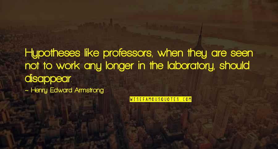 Manipulacion Quotes By Henry Edward Armstrong: Hypotheses like professors, when they are seen not