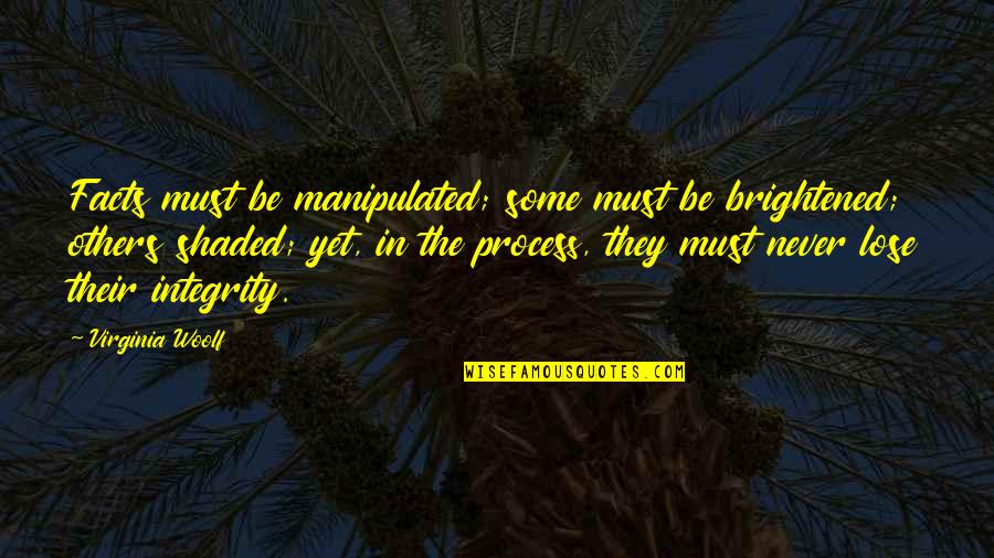 Manipulated Quotes By Virginia Woolf: Facts must be manipulated; some must be brightened;