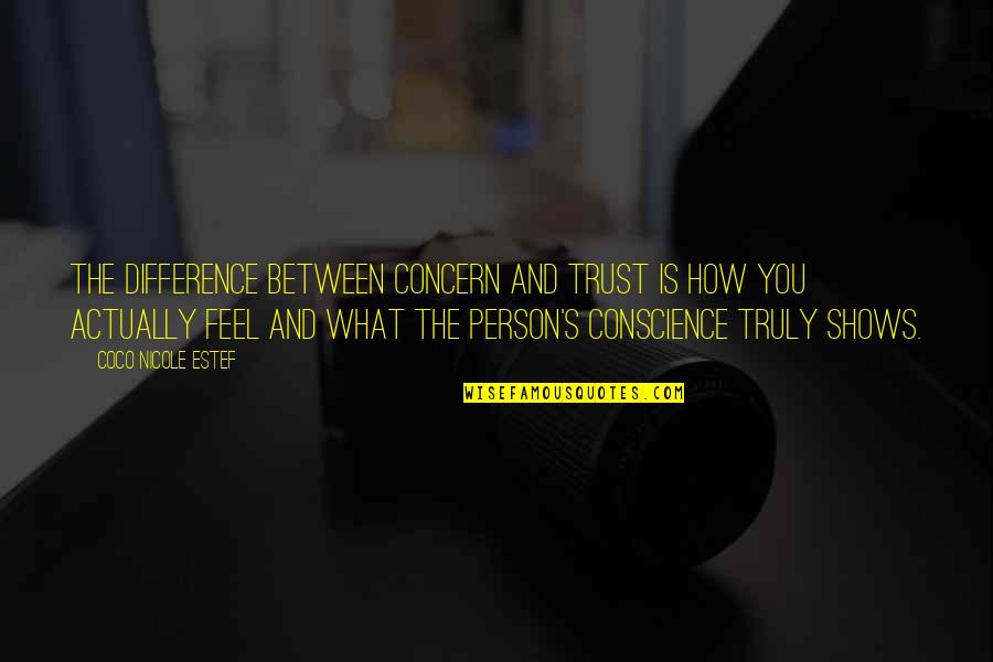 Manitas Orando Quotes By Coco Nicole Estef: The difference between concern and trust is how