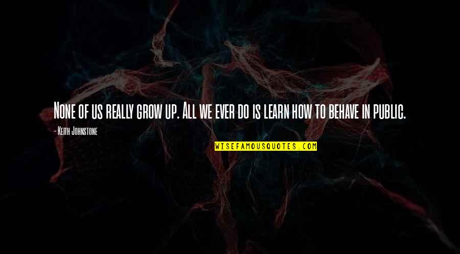 Mankell Scooter Quotes By Keith Johnstone: None of us really grow up. All we