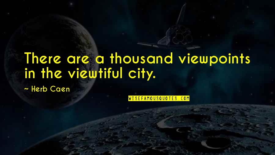 Mankende Quotes By Herb Caen: There are a thousand viewpoints in the viewtiful