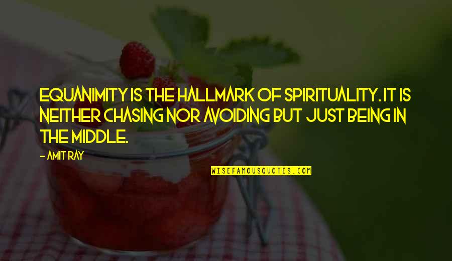 Manmaru Foody Quotes By Amit Ray: Equanimity is the hallmark of spirituality. It is