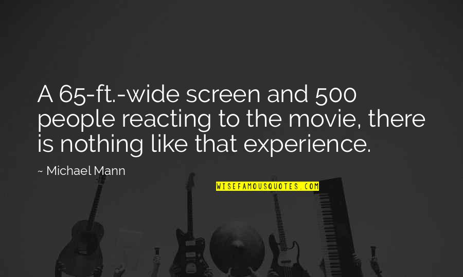Mann Movie Quotes By Michael Mann: A 65-ft.-wide screen and 500 people reacting to