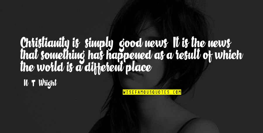 Mannahatta Walt Quotes By N. T. Wright: Christianity is, simply, good news. It is the Mannahatta Walt Quotes By N. T. Wright: Christianity is, simply, good news. It is the