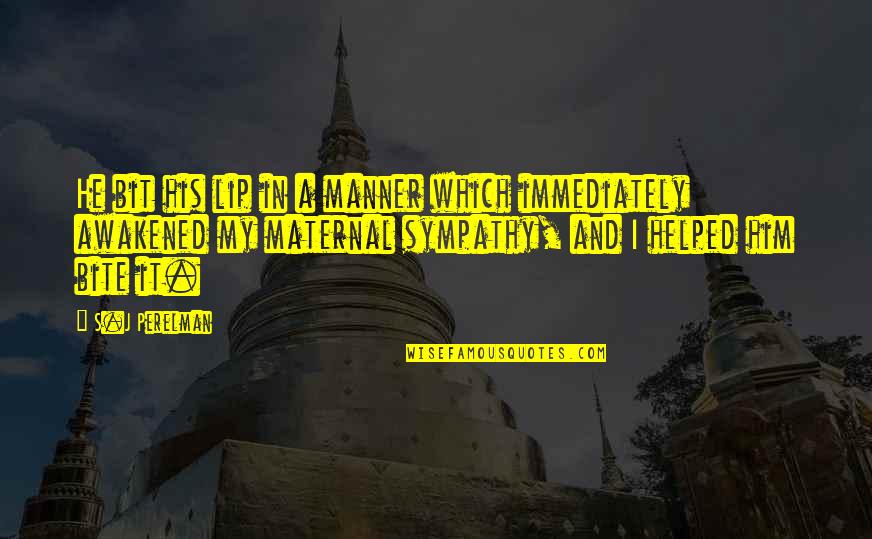 Manner Quotes By S.J Perelman: He bit his lip in a manner which Manner Quotes By S.J Perelman: He bit his lip in a manner which