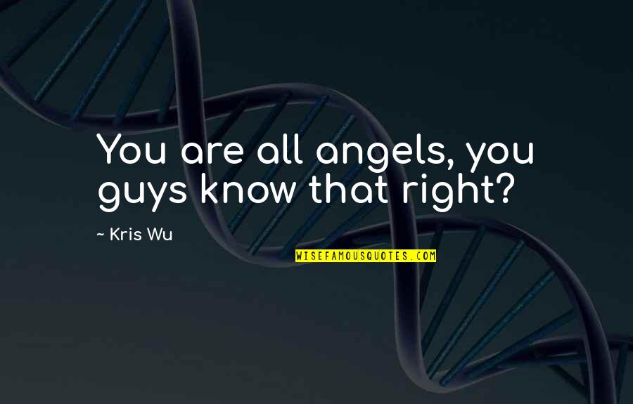 Manners For Kids Quotes By Kris Wu: You are all angels, you guys know that