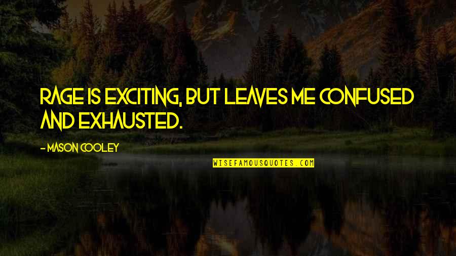 Mannetta Braunstein Quotes By Mason Cooley: Rage is exciting, but leaves me confused and Mannetta Braunstein Quotes By Mason Cooley: Rage is exciting, but leaves me confused and